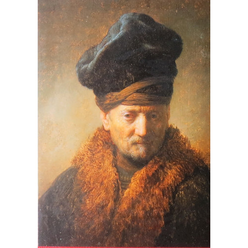 Greeting Card Old Man with Fur Cap 