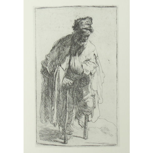 Postcard Beggar with Wooden Leg 