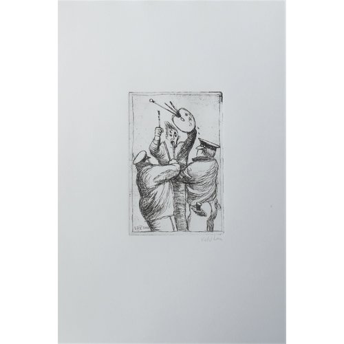 Aat Veldhoen Zelfportret en Politie 