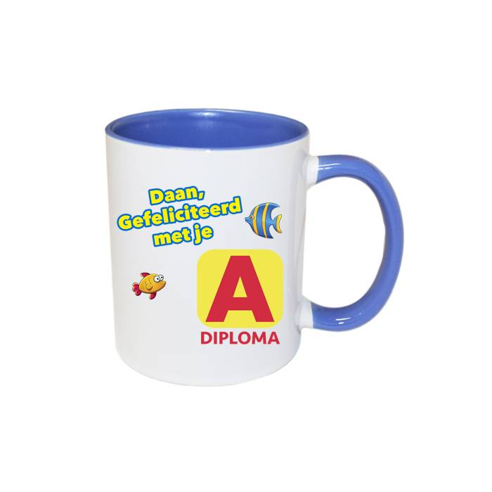 Zwemdiploma A Mok Met Naam Blauw huismerk kopen in de aanbieding