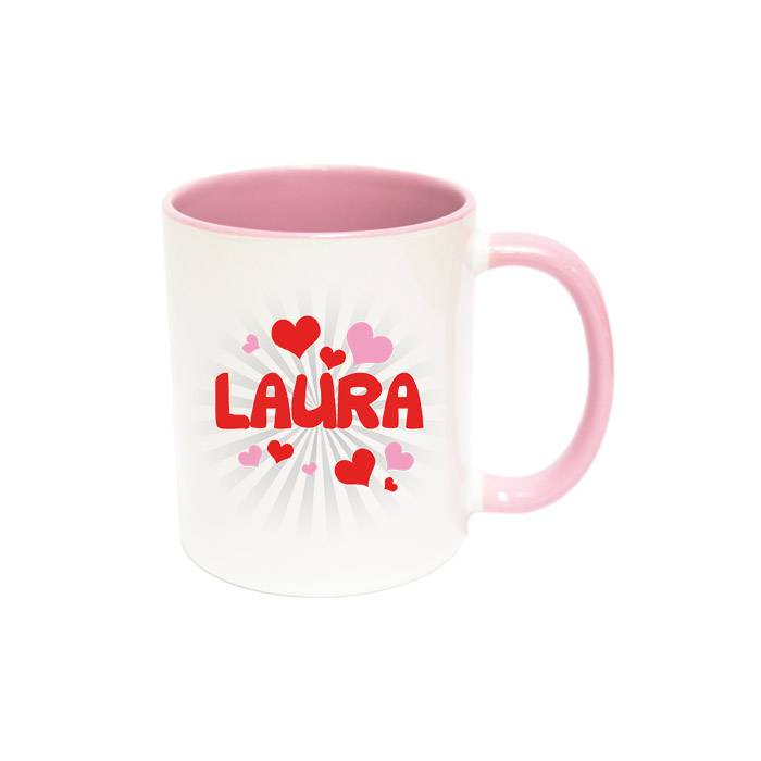 Hartjes Mok Met Naam Roze huismerk kopen in de aanbieding