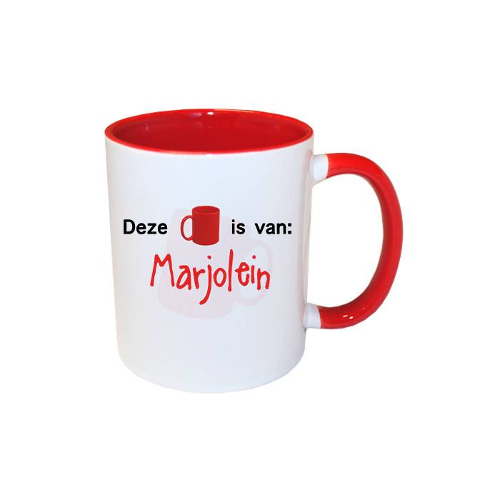 Mok Met Naam Rood huismerk kopen in de aanbieding