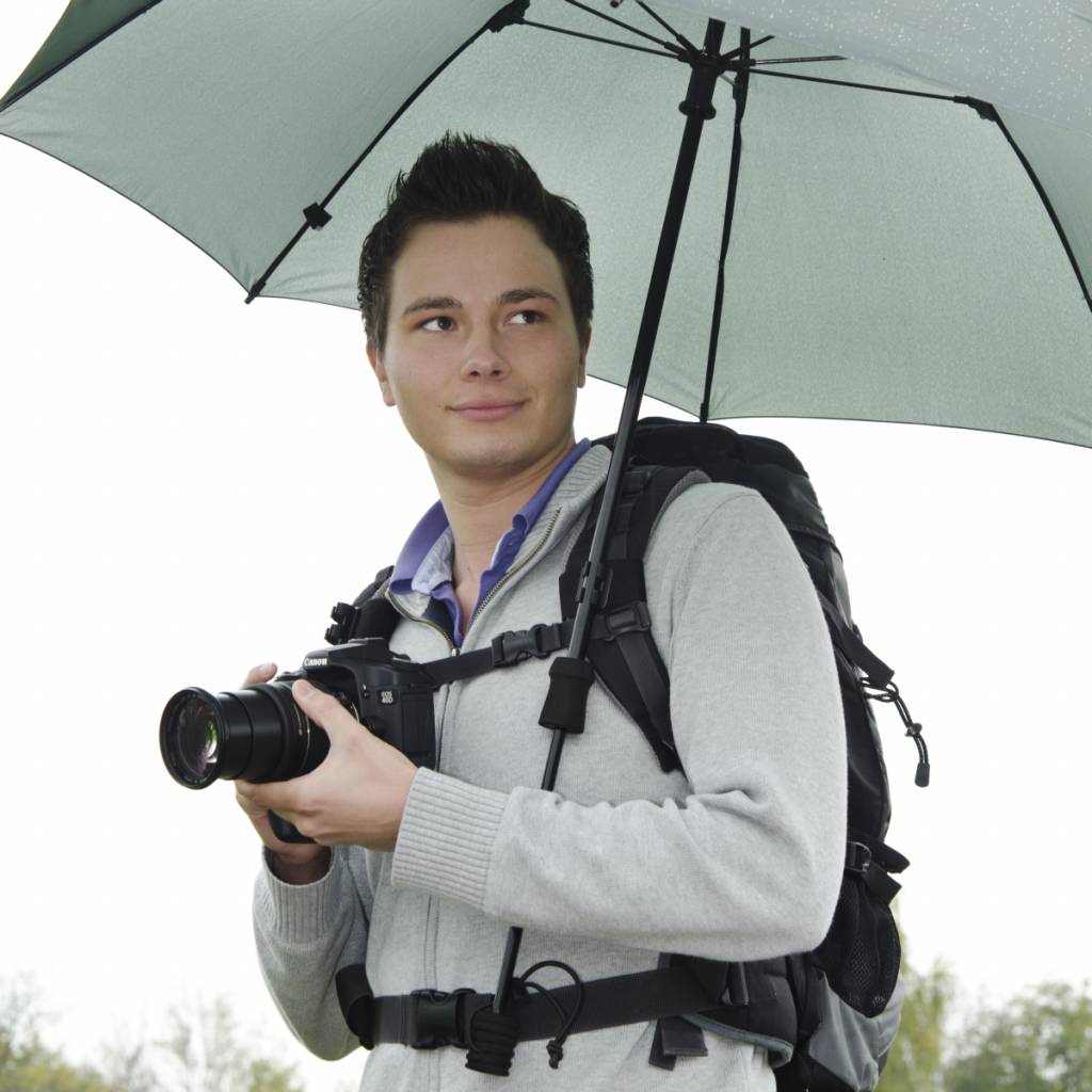 Hands-free umbrella rigging –