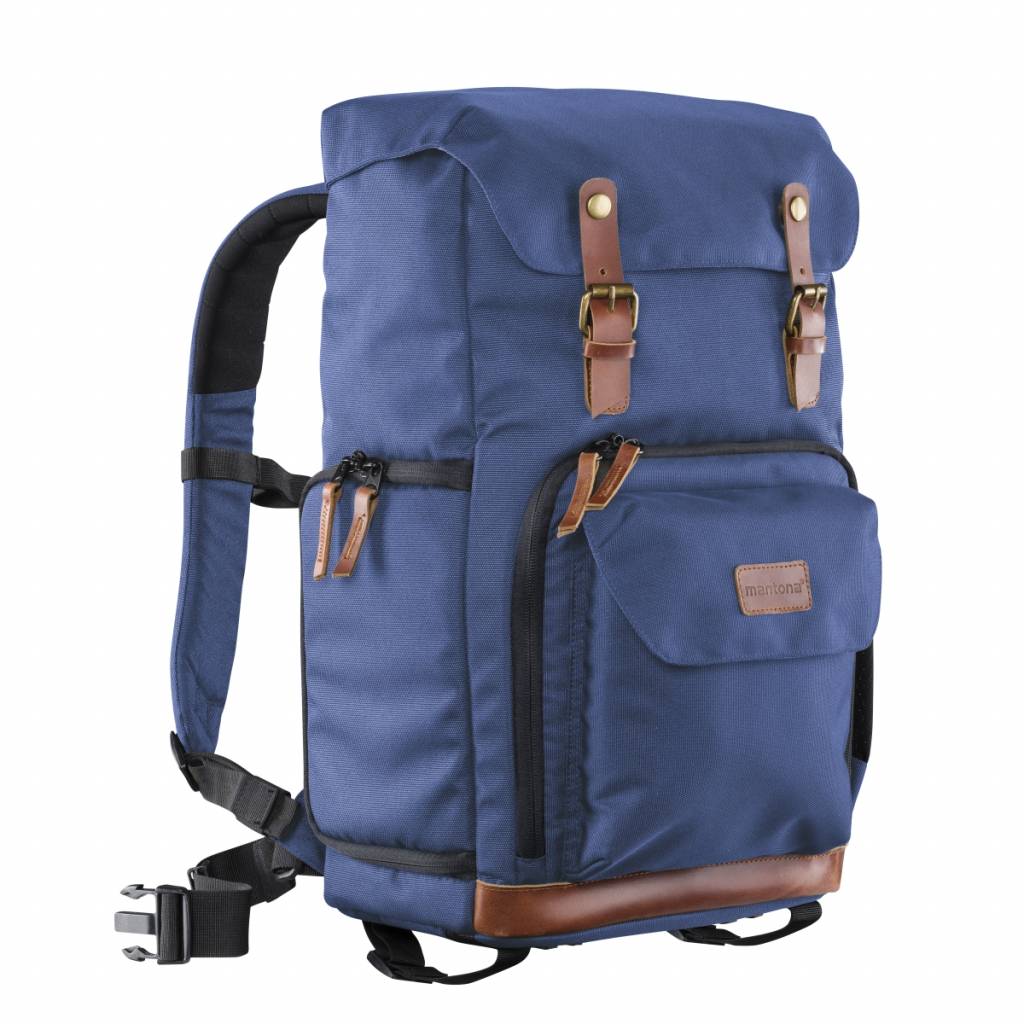 blue camera bag