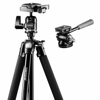 Mantona Camera Tripod Scout Max + Tillhead Pan 360°