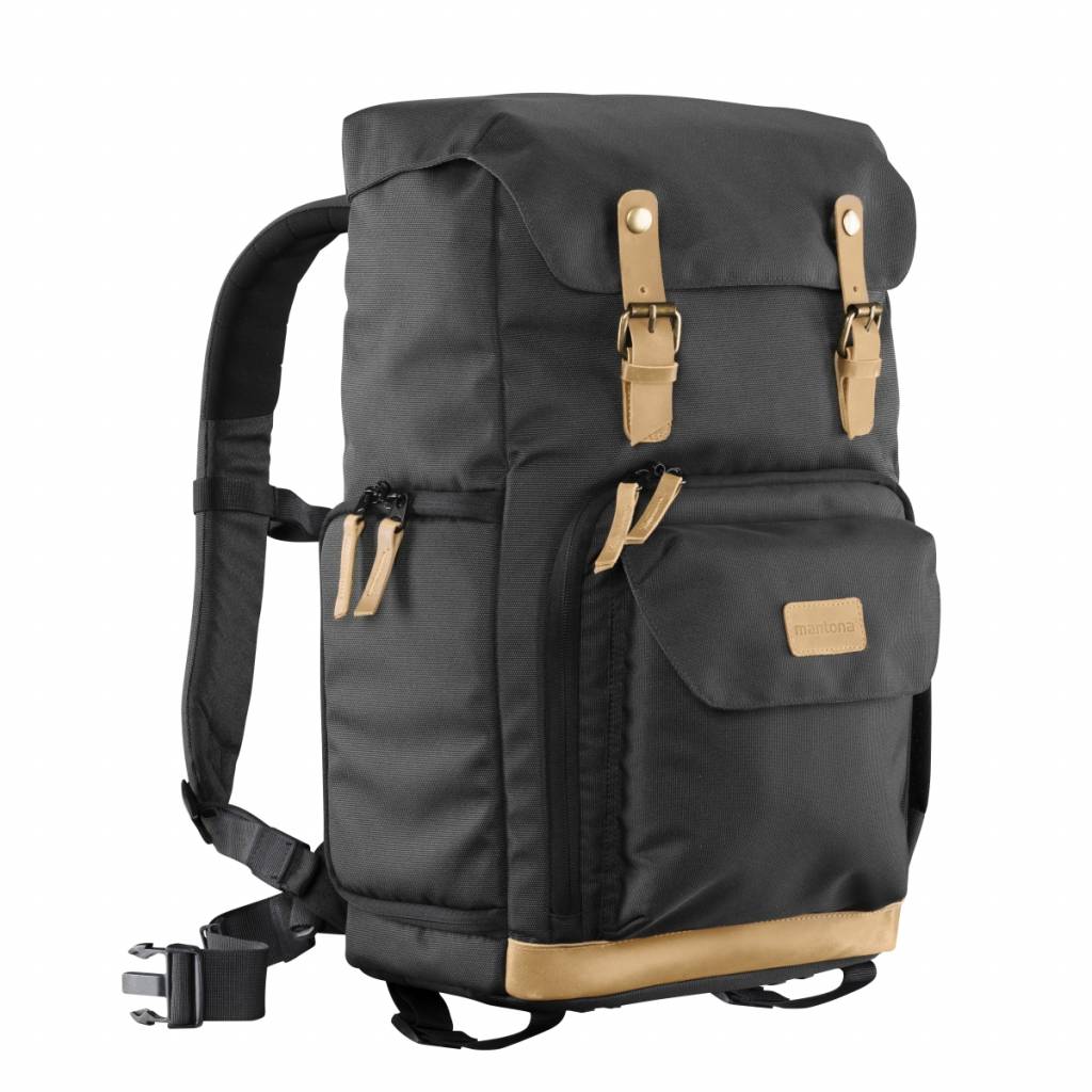 black camera backpack
