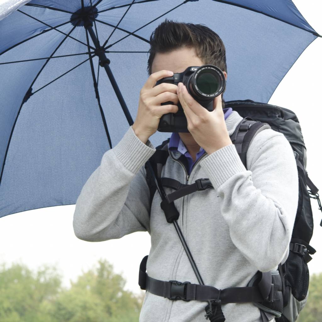 walimex pro Swing Handsfree Umbrella navy w. Carrier System