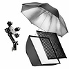 Walimex Quad Flitshouder/Softbox Set 4 Zilver