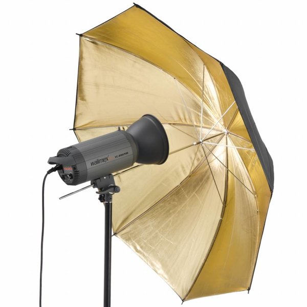 Walimex Pro Reflectie Studio Paraplu Zwart / Goud 2 lagen, 109cm