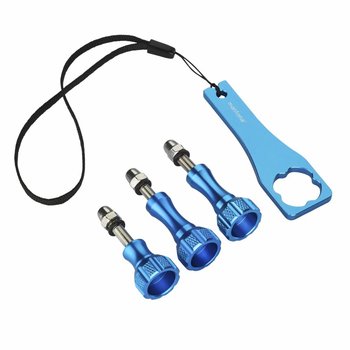 Mantona GoPro Schroef set + aluminium knop Blauw