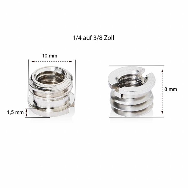 Walimex Pro Gewindeadapter 1/4 auf 3/8 Zoll Krempe