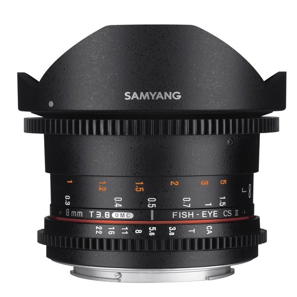 Samyang Camera Lens  MF 8mm T3,8 Fisheye II Video APS-C Nikon F