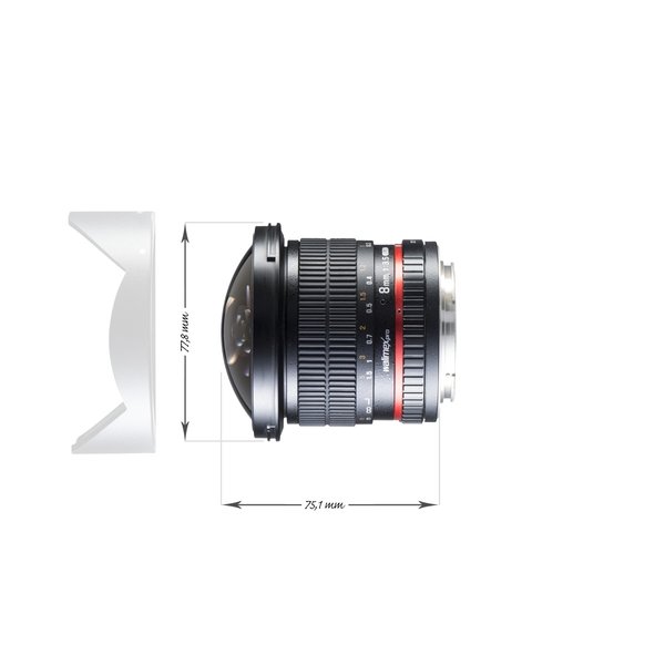 Walimex Pro 8/3.5 Fisheye II APS-C Canon EF-S bl