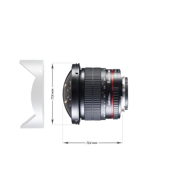 Walimex Pro Objektiv 8/3,5 Fisheye II APS-C Nikon F AE