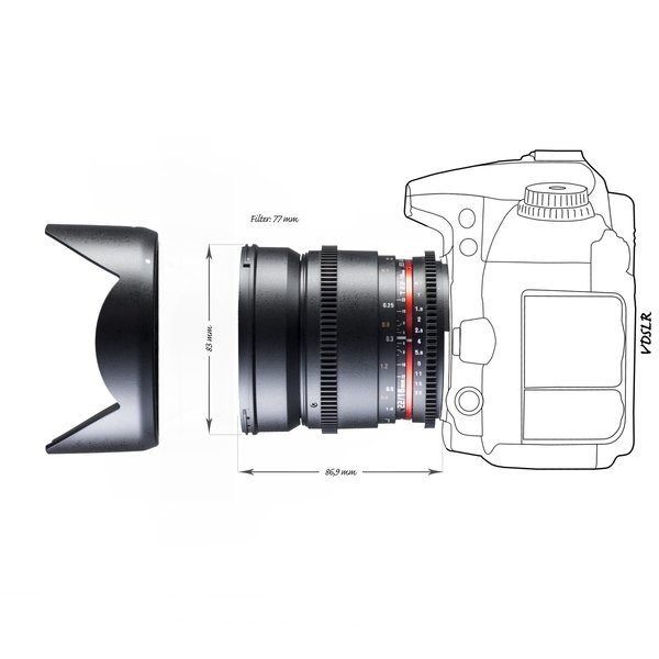 Walimex Pro Objektiv 16/2,2 Video APS-C Nikon F