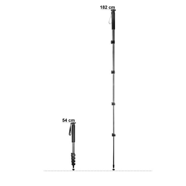 Mantona Basic UNA 44C Carbon Einbeinstativ 182cm