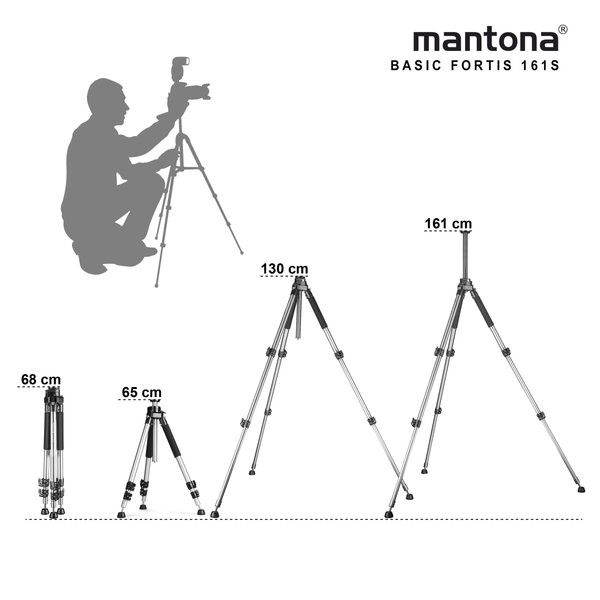 Mantona Basic Fortis 161S Dreibeinstativ