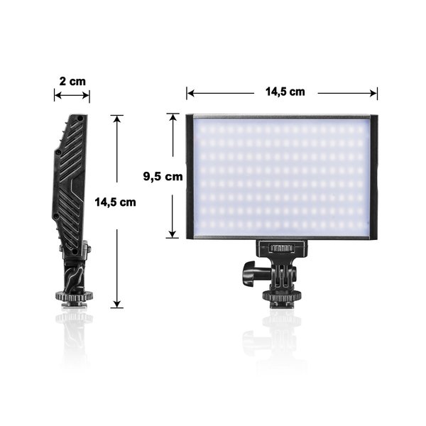 Walimex Pro LED Leuchte Niova 150 Bi Color 15 W On Camera