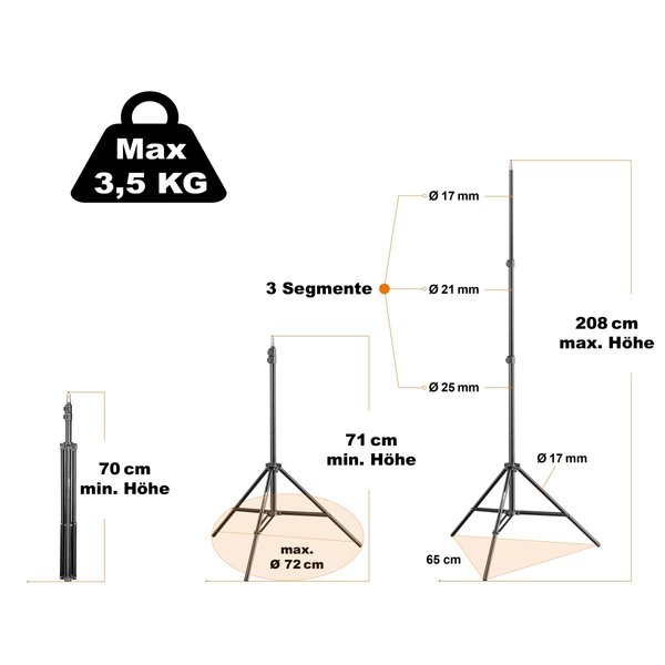 Walimex Lampstatief WT-803, 200 cm