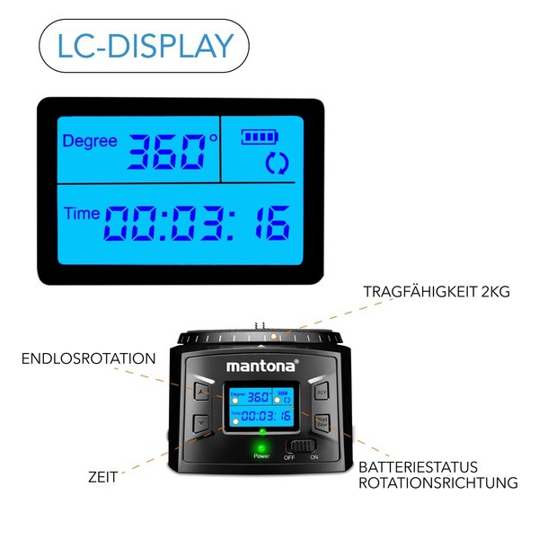Mantona Turnaround 360 Advanced 3 - elektrischer Panoramakopf