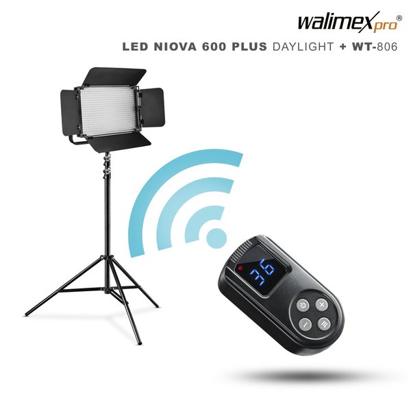 Walimex Pro LED Flächenleuchte Niova 600 Plus Daylight + Stativ