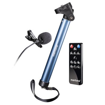 Mantona Monopod Selfy Report Set blue for iOS