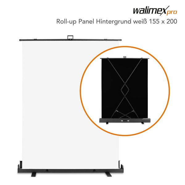 Walimex Pro Roll-up Oprolbaar Achtergrond Paneel  wit 155x20