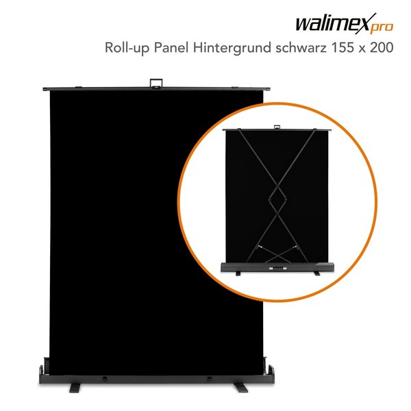 Walimex Pro Roll-up Background Black 155x200