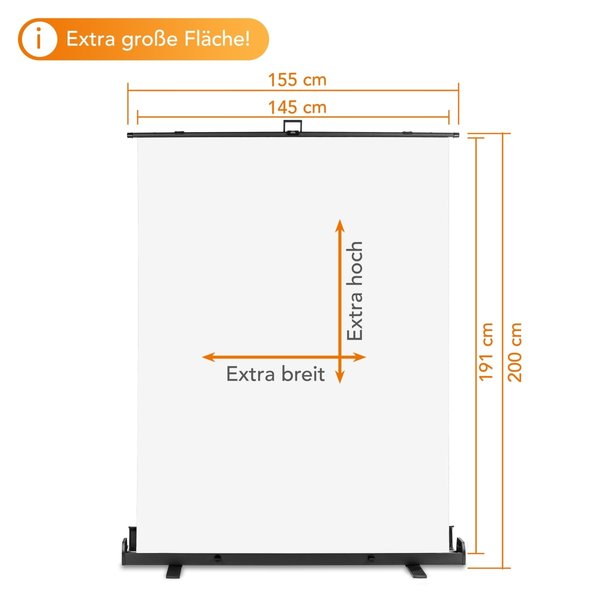 Walimex Pro Roll-up Oprolbaar Achtergrond Paneel  wit 155x20