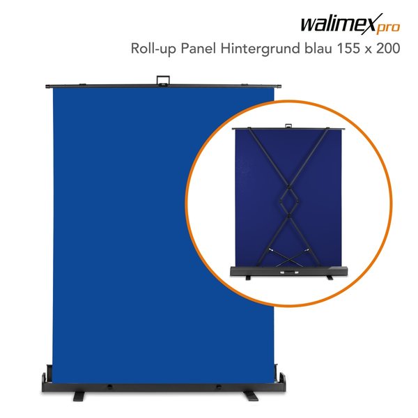 Walimex Pro Oprolbaar achtergrond paneel blauw 155x200