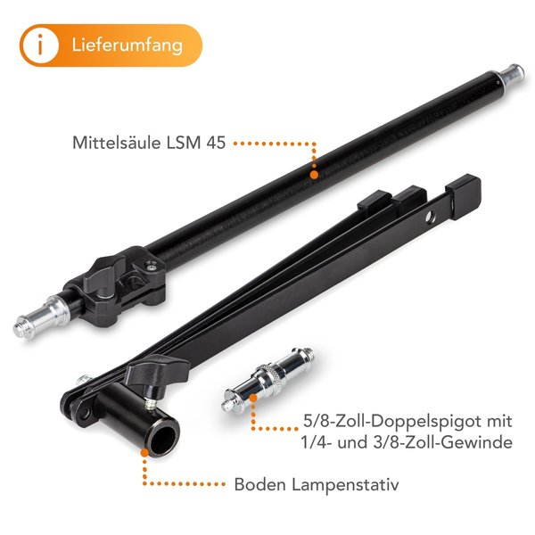 Walimex Pro Boden Lampenstativ BL-K + Mittelsäule