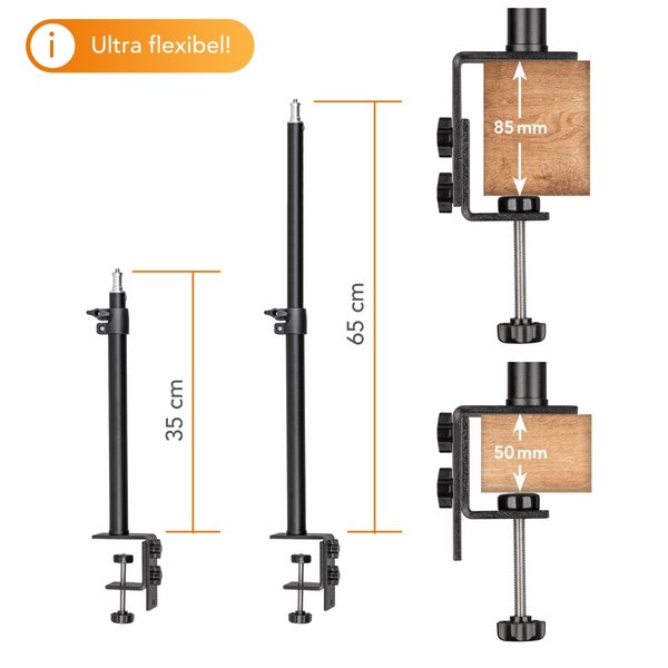 Walimex Pro Table Top Lampenstativ 35-65