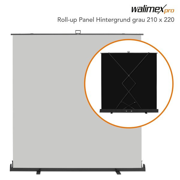 Walimex Pro Roll-up Background Gray 210x220