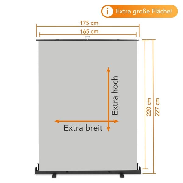 Walimex Pro Roll-up Panel Hintergrund grau 165x220