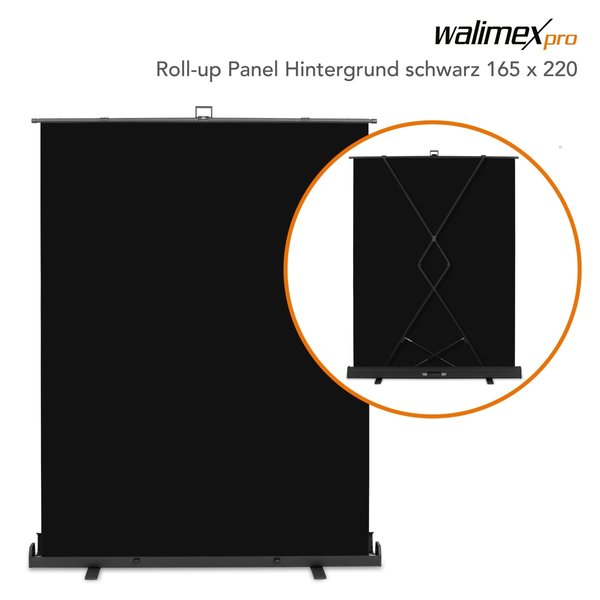 Walimex Pro Roll-up Background Black 165x220