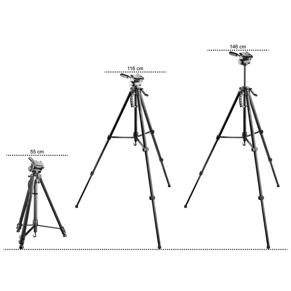 Walimex Pro WT-3530 Basic-Stativ 146cm schwarz