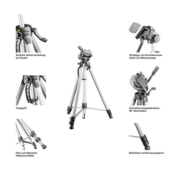 Walimex Pro Statief WT-3570 Basis 168cm Zilver