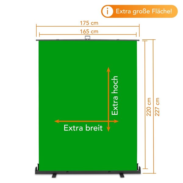 Walimex Pro Roll-up Panel Hintergrund grün 165x220