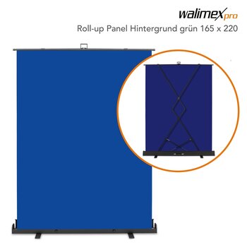 Walimex Pro Roll-up Panel Hintergrund blau 165x220