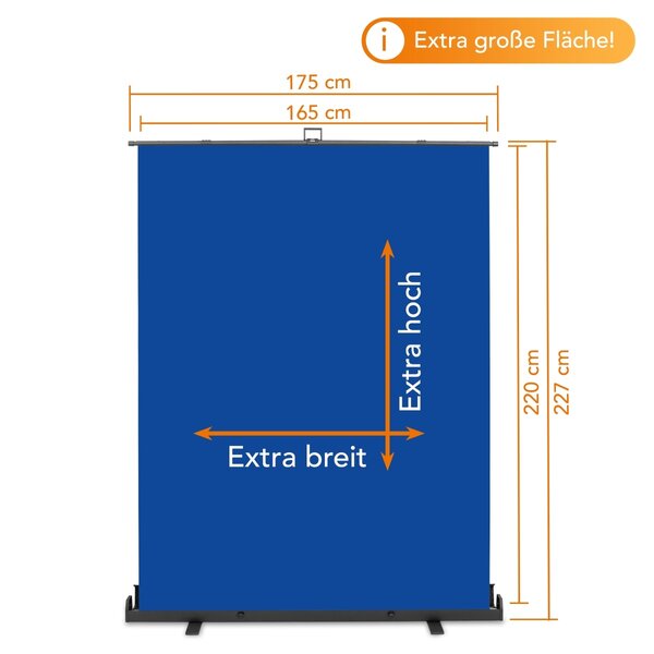 Walimex Pro Oprolbaar paneel achtergrond Blauw 165x220