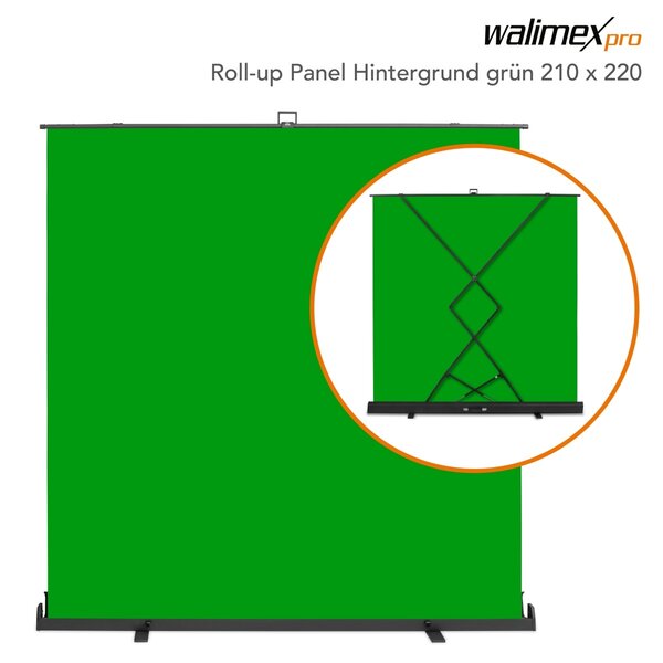 Walimex Pro Oprolbaar paneel achtergrond Groen 210x220