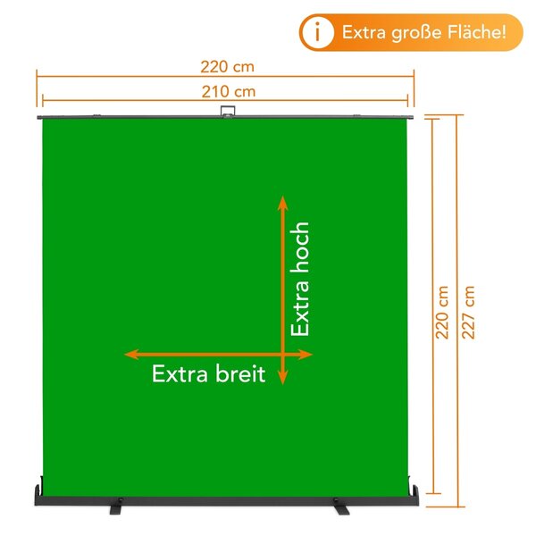Walimex Pro Roll-up Panel Hintergrund grün 210x220