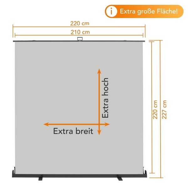 Walimex Pro Roll-Up Background gray 210x220