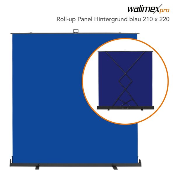 Walimex Pro Oprolbaar paneel achtergrond Blauw 210x220