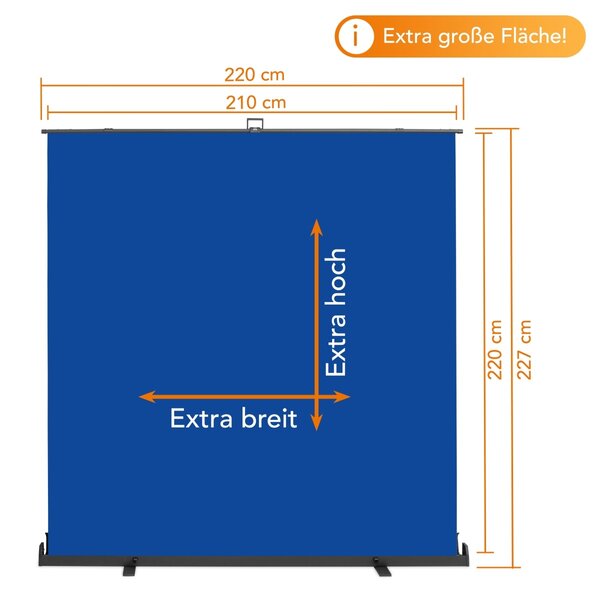 Walimex Pro Oprolbaar paneel achtergrond Blauw 210x220