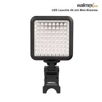 Walimex Pro LED Licht 64 met mini klem