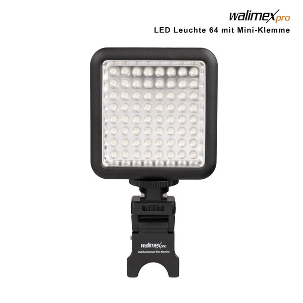 Walimex Pro LED light 64 with mini clamp