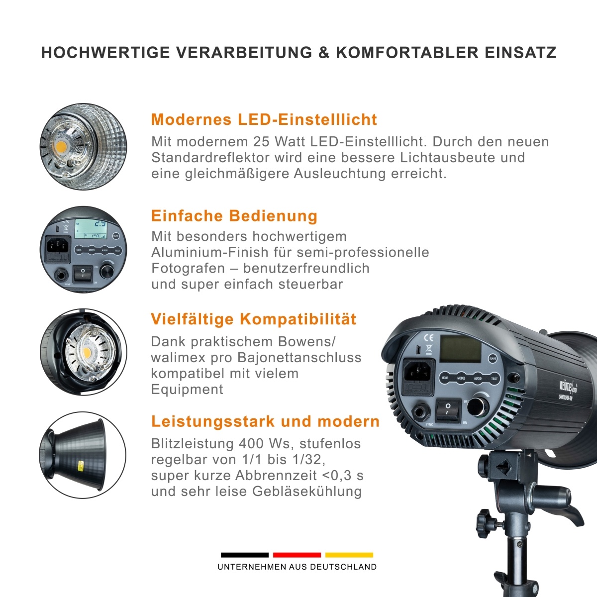 Kit Accessoires 13 Pièces Pour Flash Walimex Pro Mover 200 - Snoot, Nid D'abeille, Filtres Couleur, Diffuseur - Montage Magnétique - 9