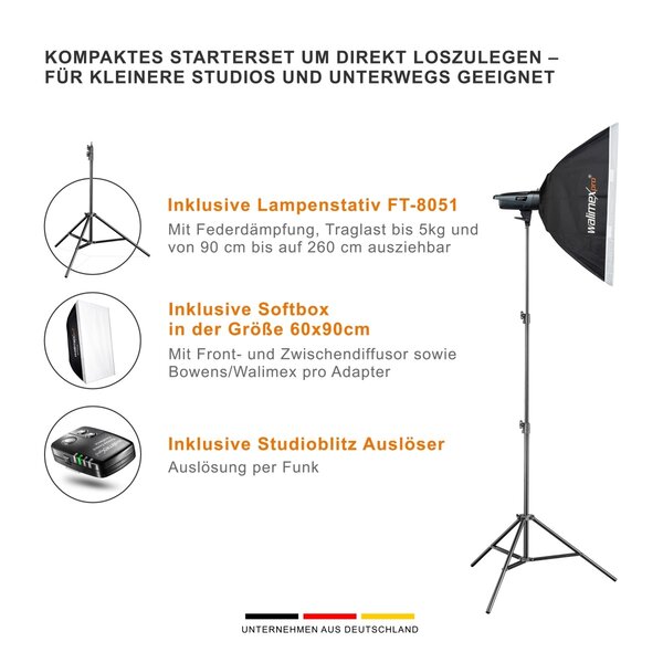 Walimex Pro Studio Lighting Emerger 200 Set Single