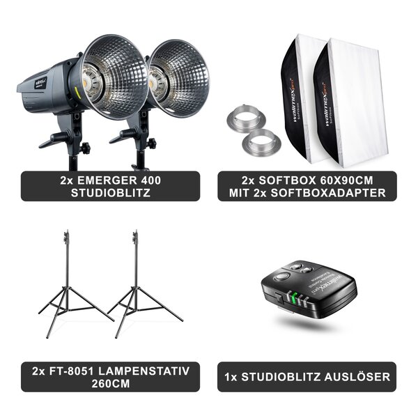 Walimex Pro Studio Lighting Emerger 400 Set Double